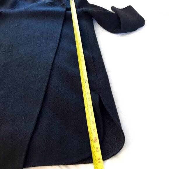 Vince Asymmetrical Draped Two-Tone Wool Coat | Charcoal Heather Grey Extra Small - Picture 16 of 16